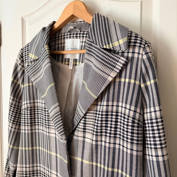 Anthropologie Avec Les Filles Long Lined Plaid Trench Coat Outerwear, Medium - Picture 5 of 16